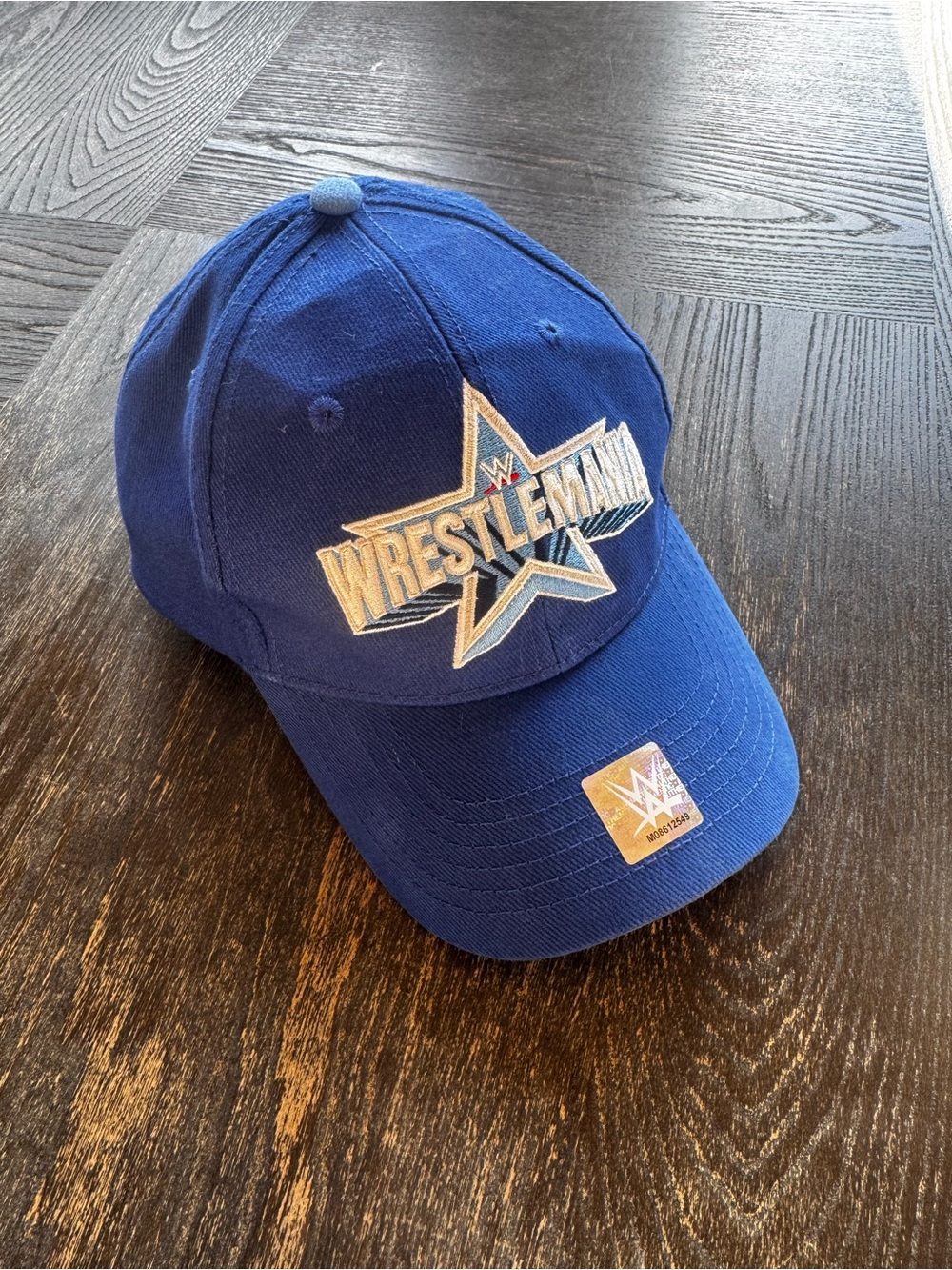 Authentic WWE Blue WrestleMania Star Logo Cap Brand New